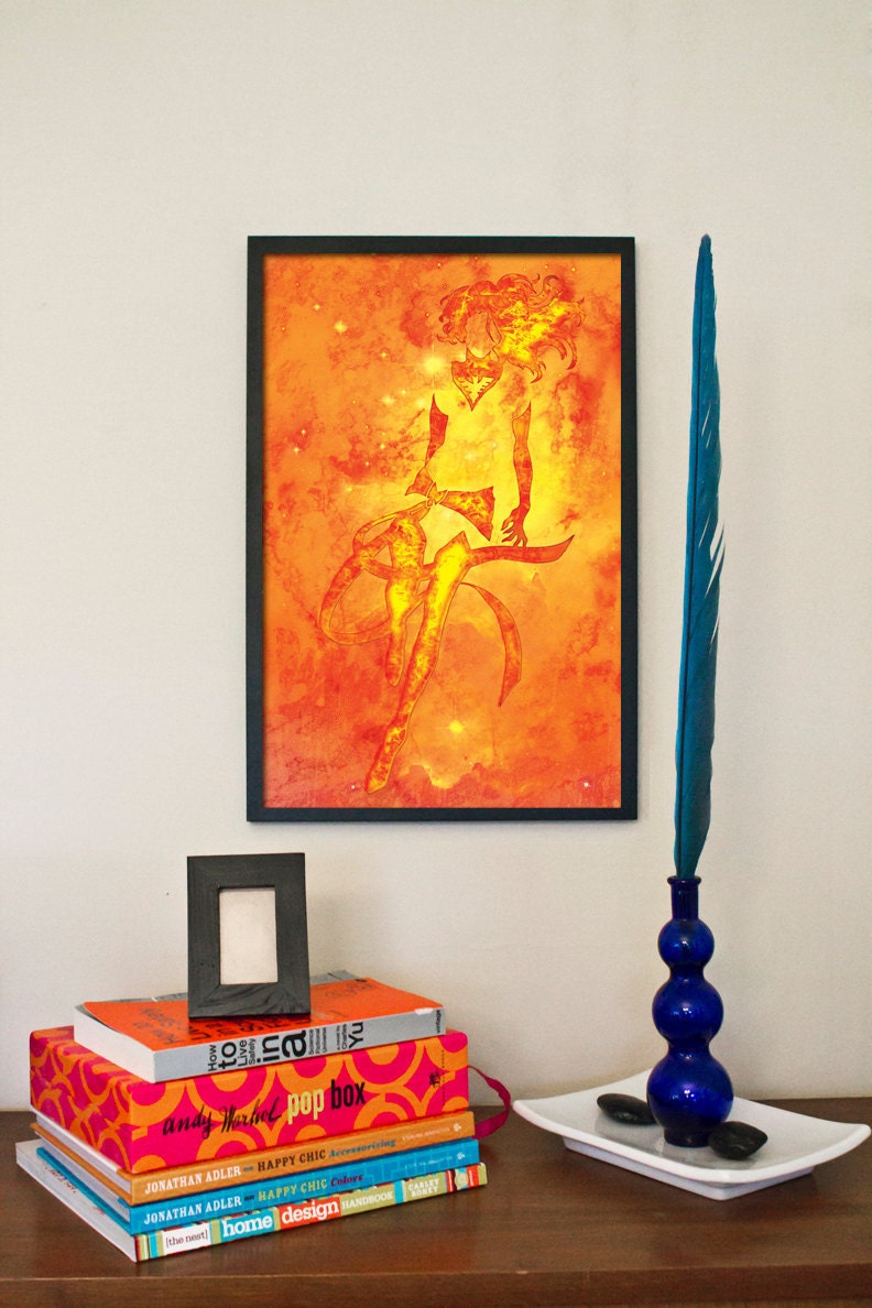 Retro Comic Inspired Poster // Phoenix (Jean Grey) // 11x17 Vintage X-Men Art Print