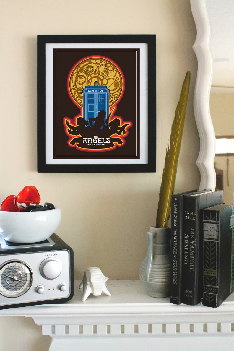 The Angels have the Phone Box - Doctor Who & Charlie's Angels Inspired 11x14 Mashup Poster