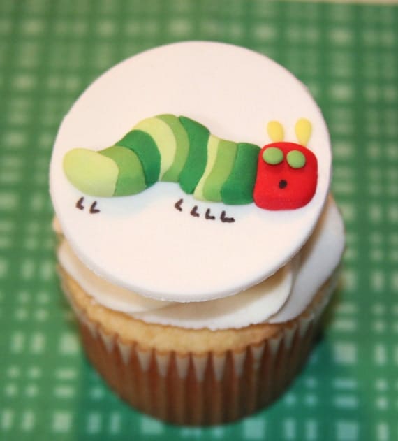 Fondant cupcake toppers Caterpillar