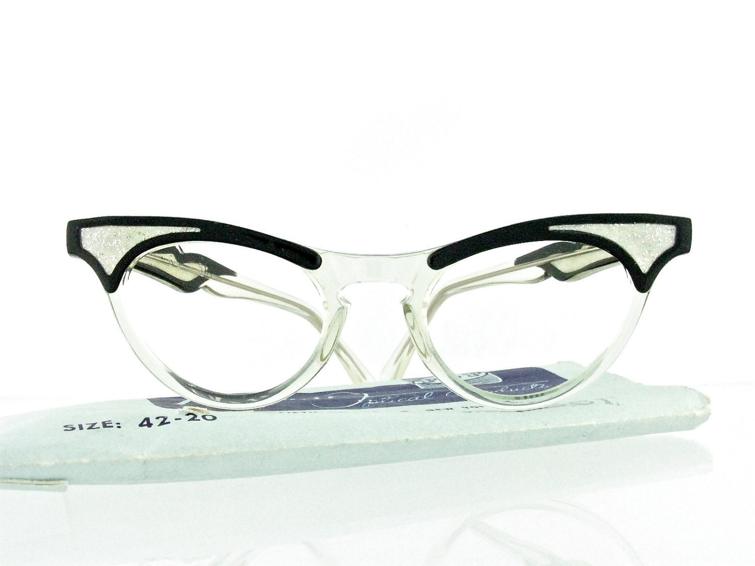 Reduced - Vintage 1950's glittery Hollywood regency Pathway Optical cat eye eyeglasses - FREE DOMESTIC SHIPPING