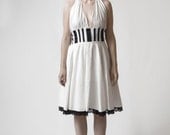Organic Cotton Halter Dress with Stripes, Made-to-Measure