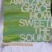 HALF PRICE CLEARANCE: amazing grace - 20x20 -  hand painted canvas - shades of green and blue - hymn lyrics - words as art