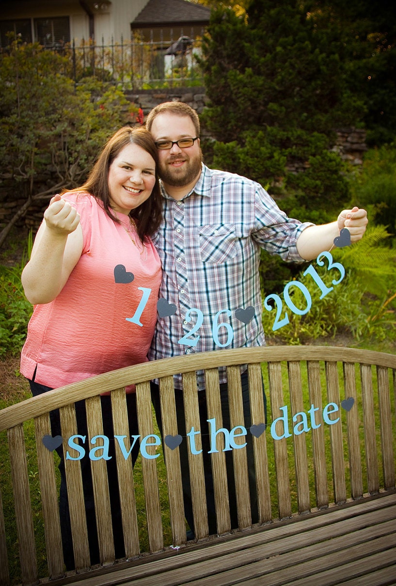 SHIPS PRIORITY.  2 Banners.  Save the Date.  Photo Prop.  Engagement.  Announcement.  Special Occasion.