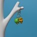 Rocking Green & Yellow Skull Earrings