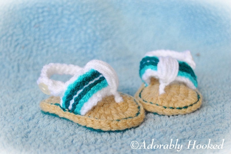 Crochet Baby Sandals, Baby Flip Flops, Crochet Baby Shoes, MADE TO ORDER, Sizes 0-6 Months and 6-12 Months