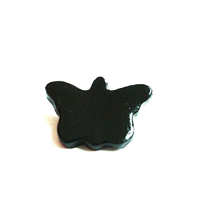 Black Butterfly Pin Brooch, black brooch, total black. Handmade Italian accessories.