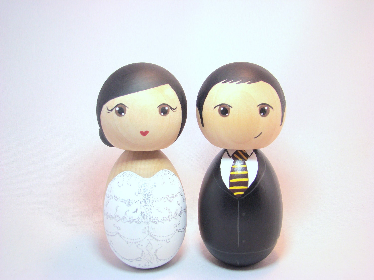 Kokeshi Doll Wedding Cake Toppers Custom Hand Painted