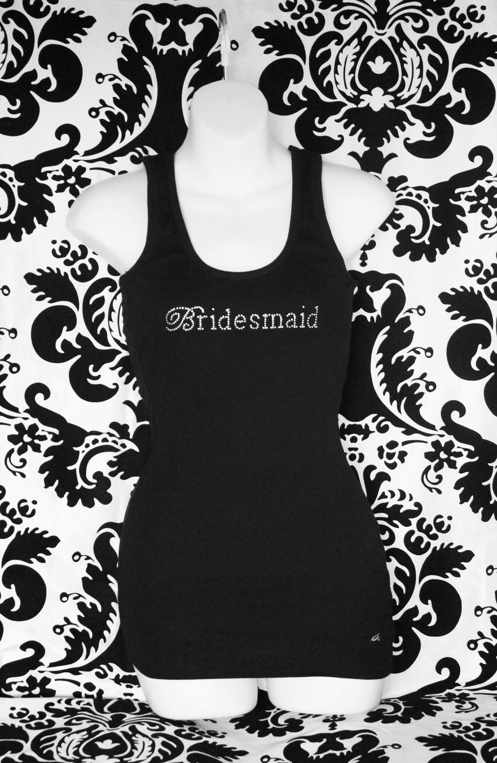 Bridesmaid Chic Rhinestone Tank Top or Tee sizes SM - 3xl ALL colors available