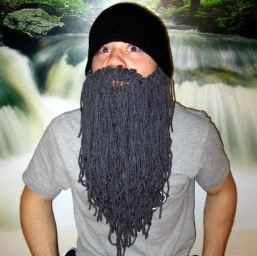 Long Grey Bearded Hat with Removable/Adjustable Beard