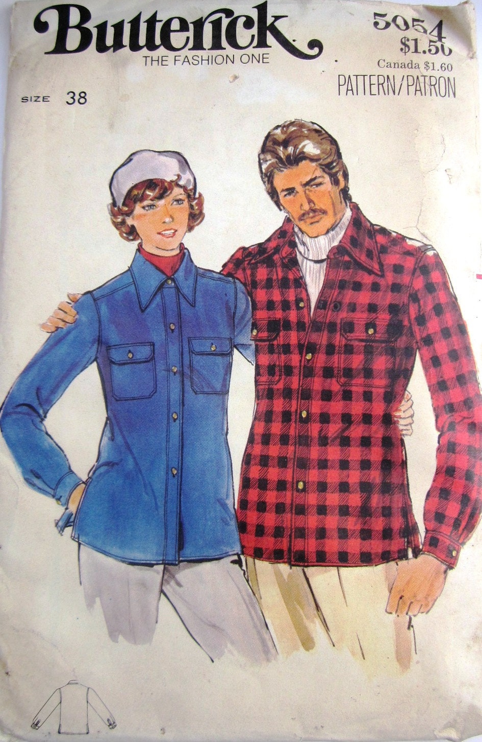 Butterick 5054 Mens UNCUT Shirt Jacket Sewing Pattern