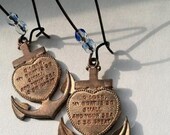 Nautical Anchor Heart Cross Sailors Prayer Earrings, Faith Hope Charity