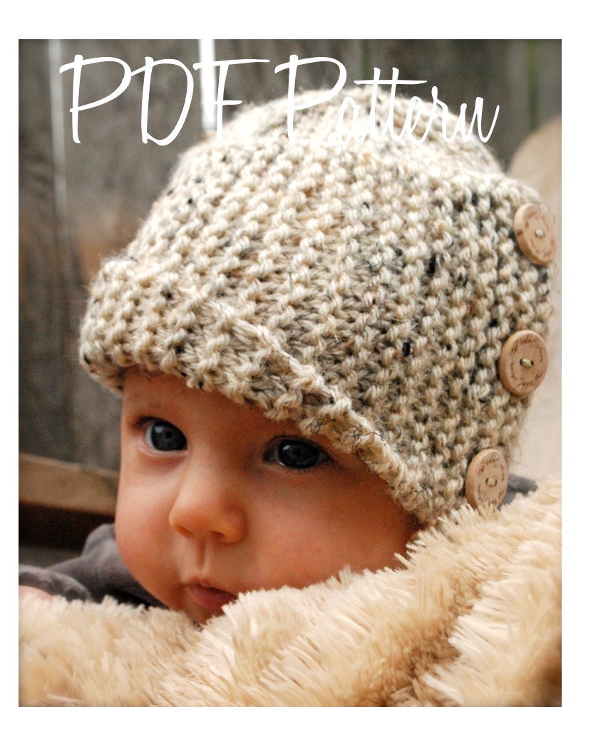 Knitting PATTERN-The Baby Poppy Cloche' (0/3-3/6-6/12 month sizes)