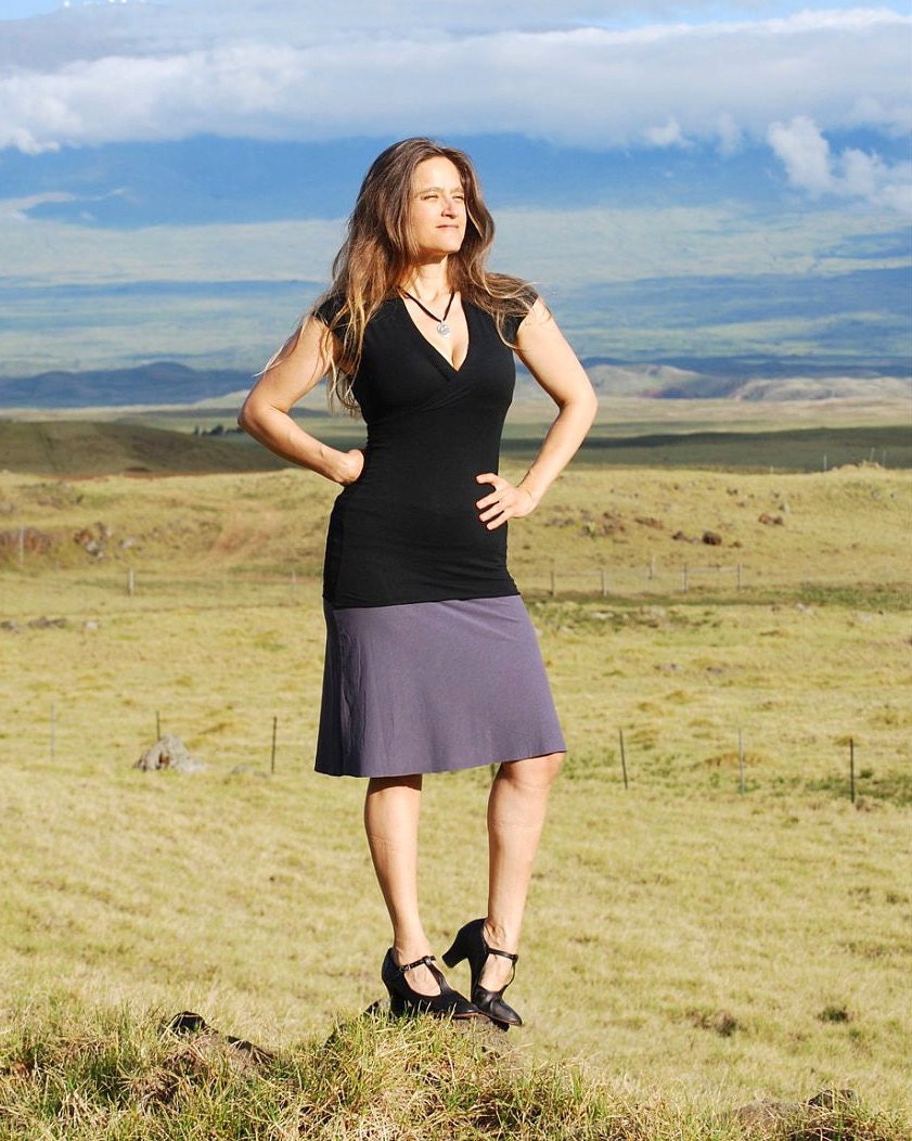 Women's Skirt - A Line Skirt - Gray - Jersey - Eco Friendly - Organic Clothing - Several Colors Available