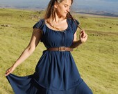 Peasant Top - Tunic Length -  Boho Chic -  Several Colors Available - Organic Clothing - Eco Friendly