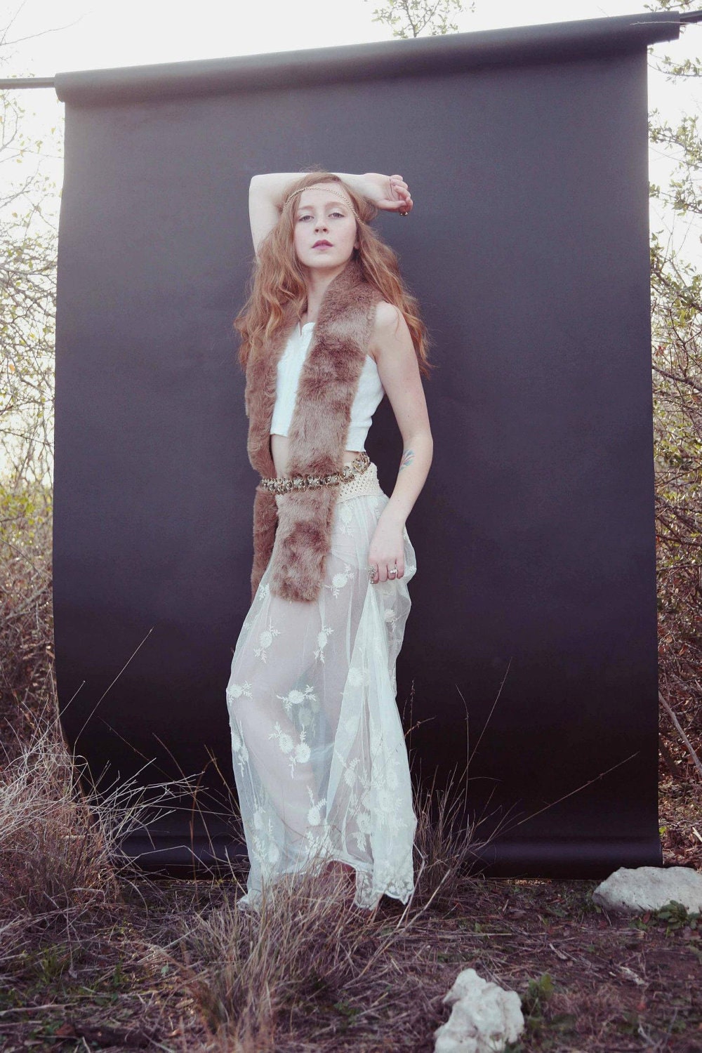 Call of The Wild Child Faux Fur Collar Wrap Shawl