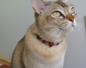 Cat Collar with Antique Vaseline beads