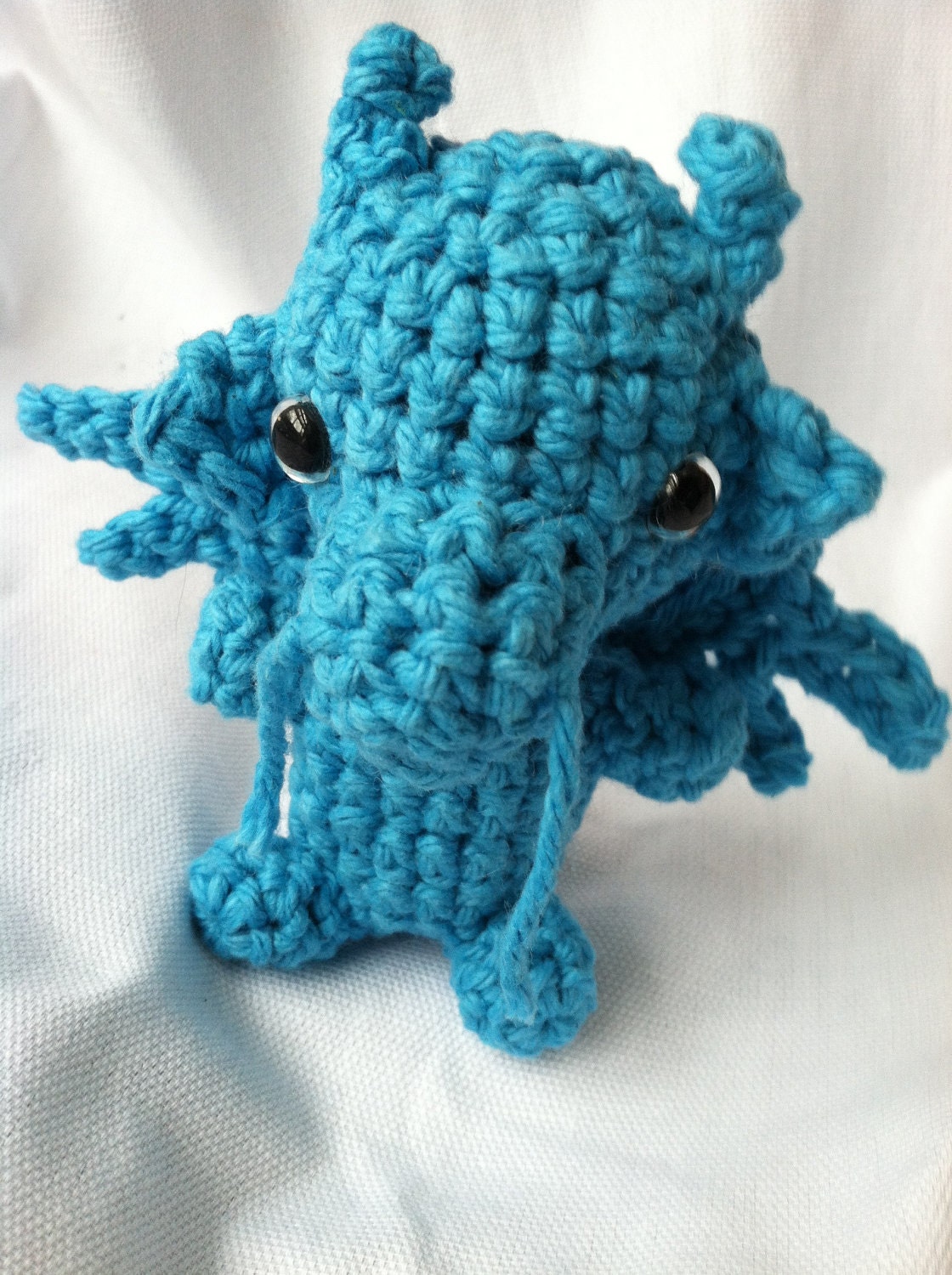 Blue Amigurumi Dragon Plush