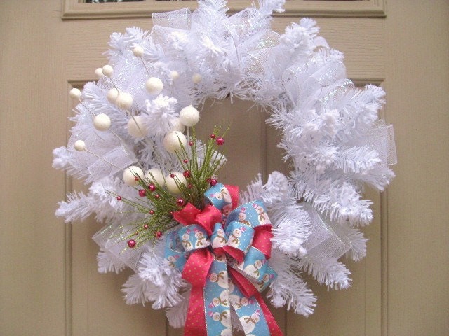Winter Wreath - White Wreath - Winter Wonderland Holiday Decor