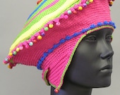 Strikingly Beautiful & Colorful Crochet Hat...
