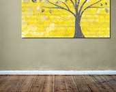 Life Words print on Canvas (36x24) life tree artwork