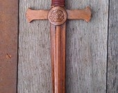 Handmade Leather Dagger with Rose Emblem