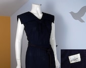 Vintage Sailor Dress -1950s Navy Blue