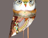 The Night Owl. Illustration print, Owl Drawing.