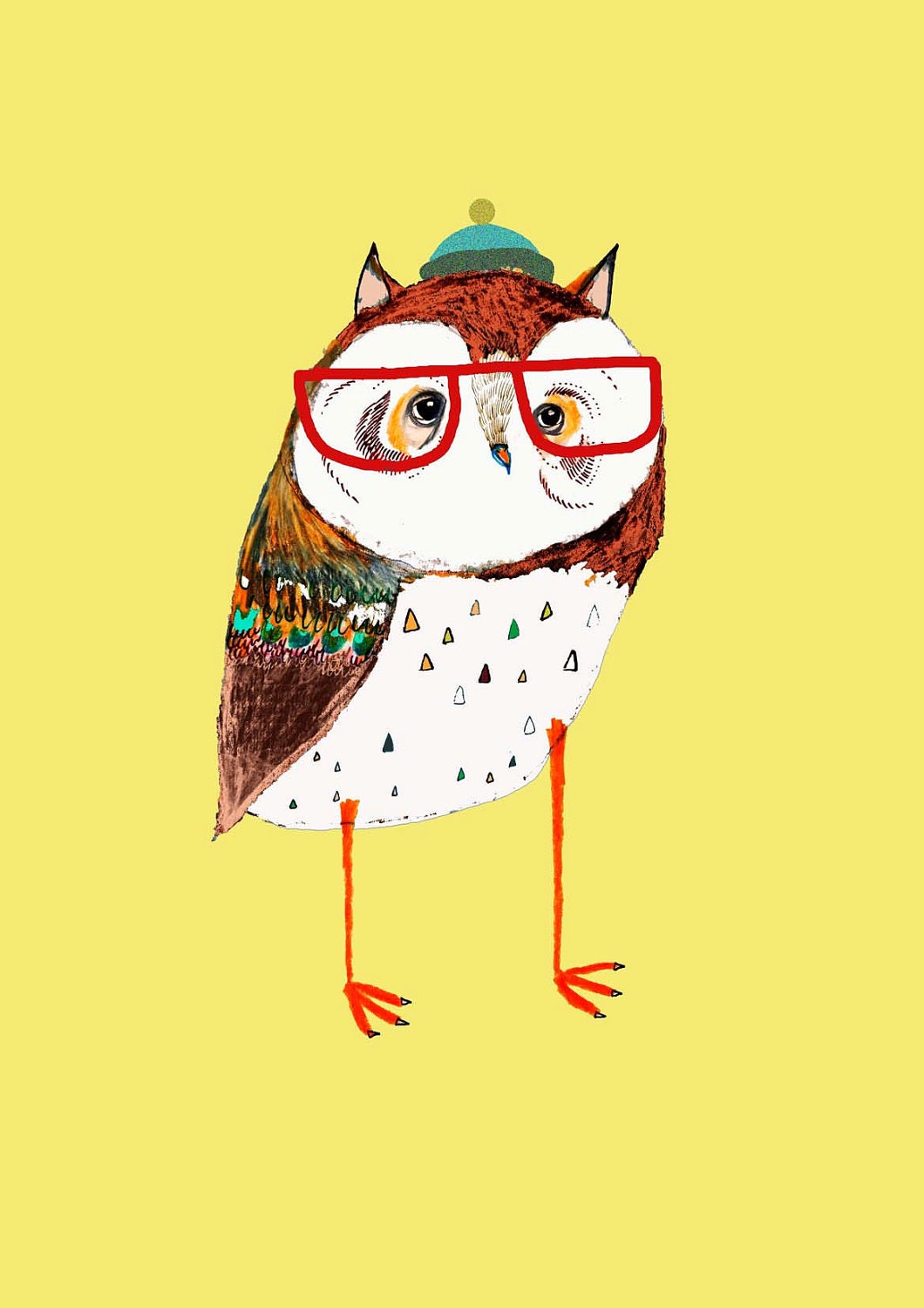 Fresh Owl. Illustration art print, Kids Poster, Prints and Posters.
