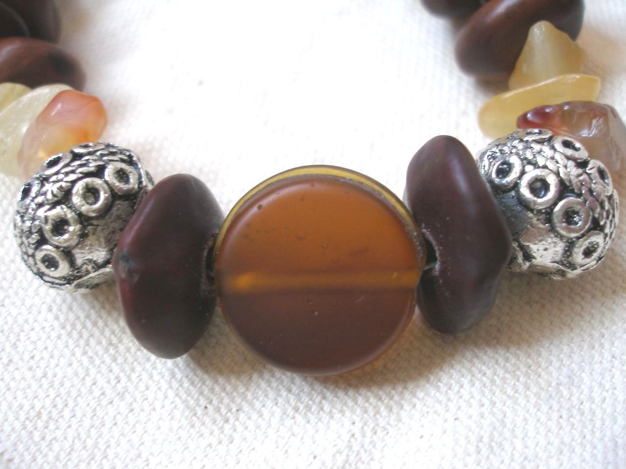 African seed Yellow Glass  Necklace by Fianaturals on Etsy