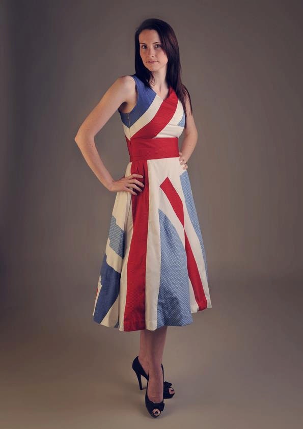 Red, white & blue 100% cotton St Georges day, Wedding, Races Union Jack 50's party dress for ALL SIZES. Limited Edition. Christmas