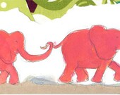Baby Art, Watercolor Collage, Elephant Parade (Limited Edition print)