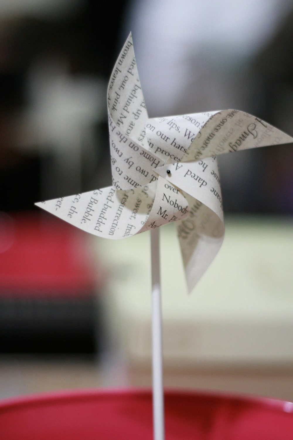 Book page favor 12 Mini Spinnable Pinwheels A Book Tale - Party favor