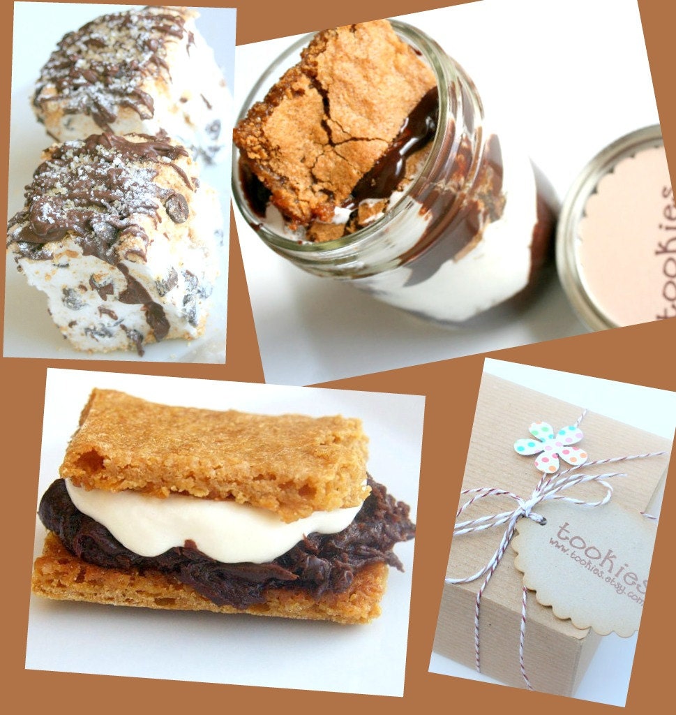 I Love You SMORE Sampler - 2 Jar Cakes- 2 Jumbo Gourmet Marshmallows - 2 Smorewiches