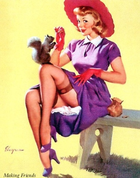 Pin Up Making Friends - Cross stitch pattern pdf format