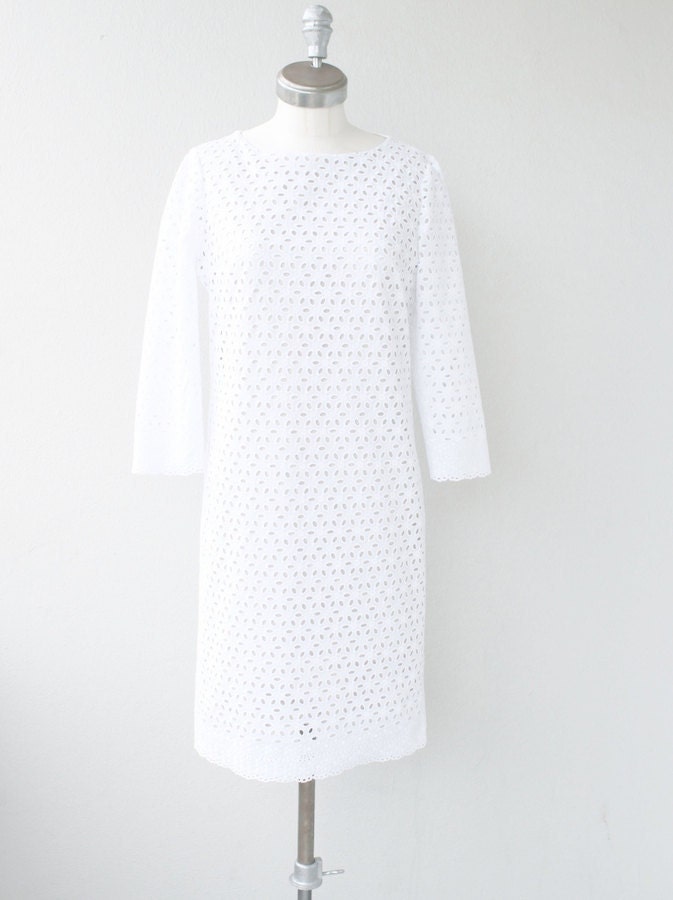 Vintage inspired 1960s mod bridal dress. Custom made to your measurements in fabric of choice
