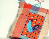 LAUNDRY BAG, Storage Idea, Linen Bag, Blue Rooster