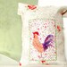TRAVEL BAG, Storage Idea, Home Decor, Linen Bag, Rooster Applique, neutral purple