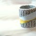SUMMER TEXTILE BRACELET, Wearable Art, Linen Silk, Fabric Cuff, yellow blue