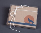 Set of 12 cards : howling wolf (12 greeting cards & envelopes)