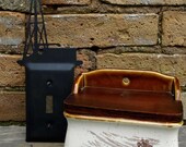 Vintage Enesco Skys and Plains Wood and Ceramic Box