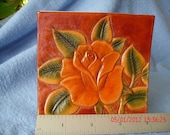 Hand tooled yellow rose