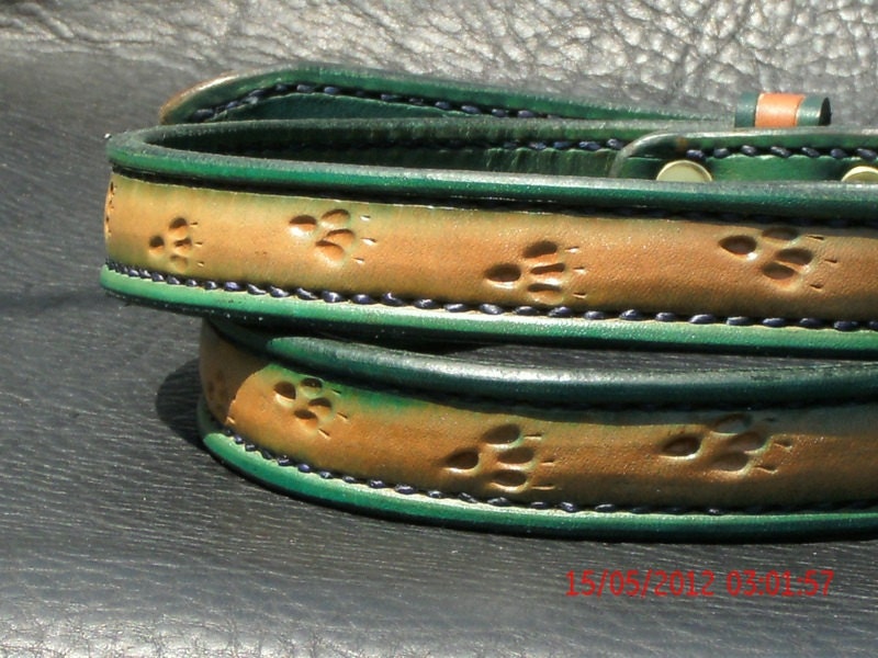 Hand tooled leather belt