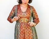Vintage 1960s Dress - Queen of Sheba - Molly Parnis Designer Printed Silk Party Dress