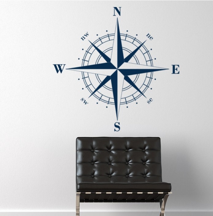 Compass Rose Nautical Vinyl Wall Decal