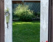 Wall Mirror, White Framed, Country Chic, Picket Fence