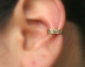 Gold Filled Handcrafted Textured Ear Cuff  Hoop Earring Cartilage/catchless/tragus/helix/nose ring