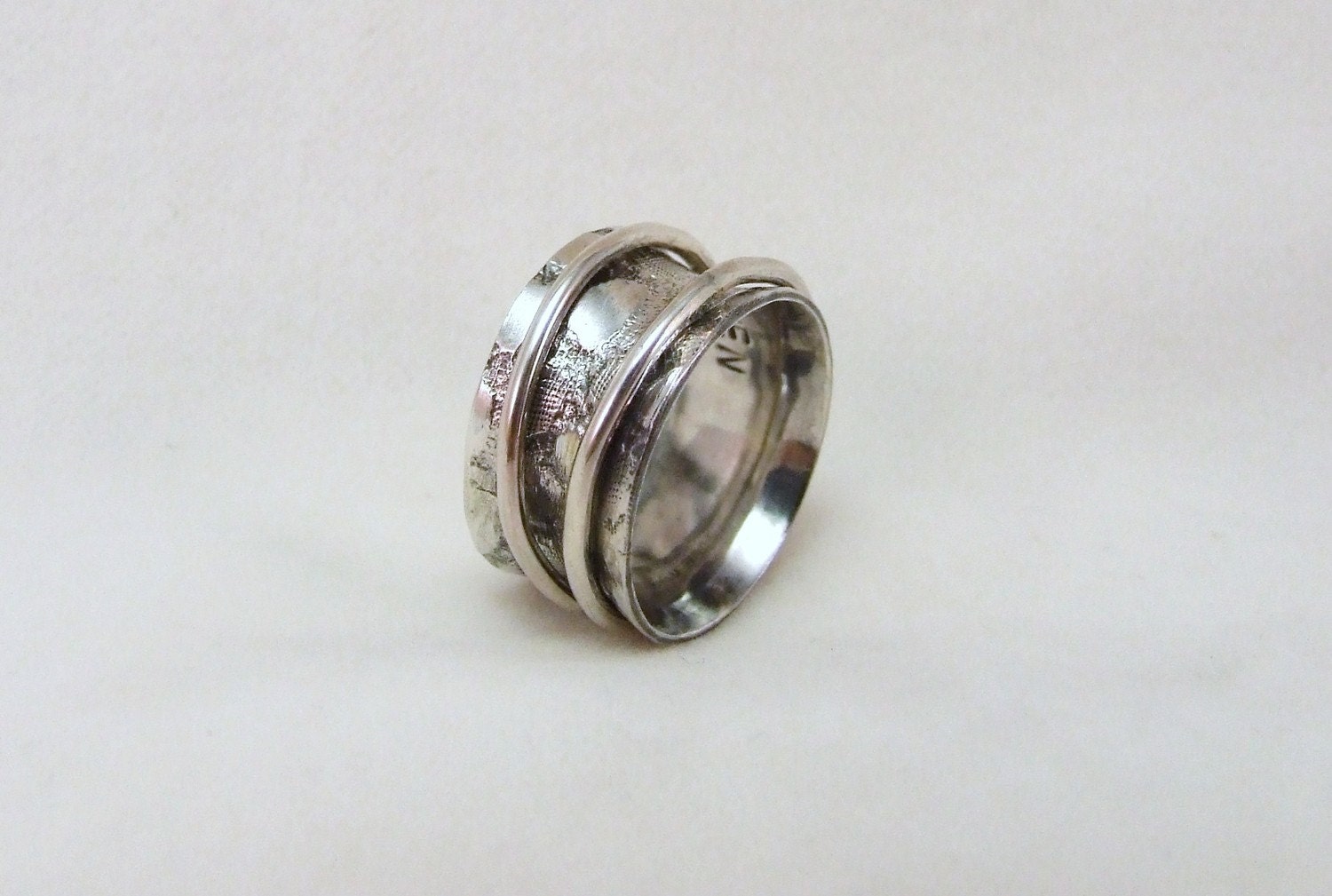 Silver Spinner ring size 6 3/4  (17mm) unique valentine gift, ready to ship