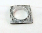 Square Silver Ring size 7 3/4 (18mm) unique valentine gift, ready to ship