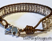 Elephant Clasp Tibetan Prayer Wheel Silver Beads Leather Wrap Bead Bracelet Weaved