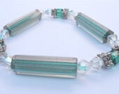 Handmade Emerald Bracelet Green Crystal Bracelet Emerald Green Bead Bracelet Green Metallic Bracelet Green Facet Bead Bracelet St Patrick